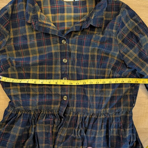 Joanie Plaid Button-Up Corduroy Dress - Picture 7 of 8